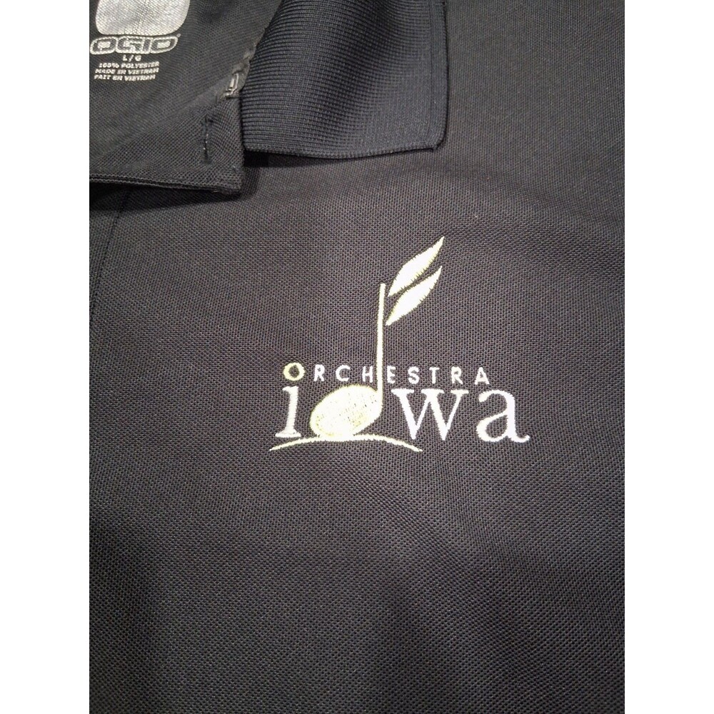OGIO Iowa Orchestra Golf Club Men Large Polo  Short Sleeve Logo B22